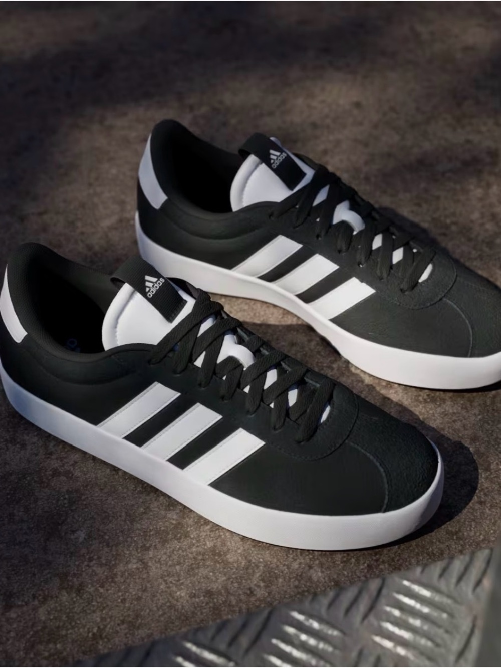 adidas Black and White Low-Top Sneakers skaters style